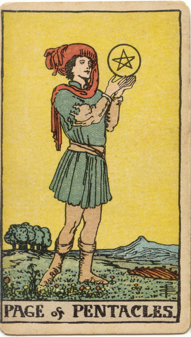 Page of Pentacles — 1909 Rider–Waite–Smith Tarot card