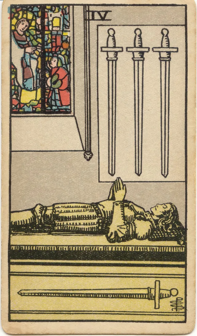 Four of Swords — 1909 Rider–Waite–Smith Tarot card