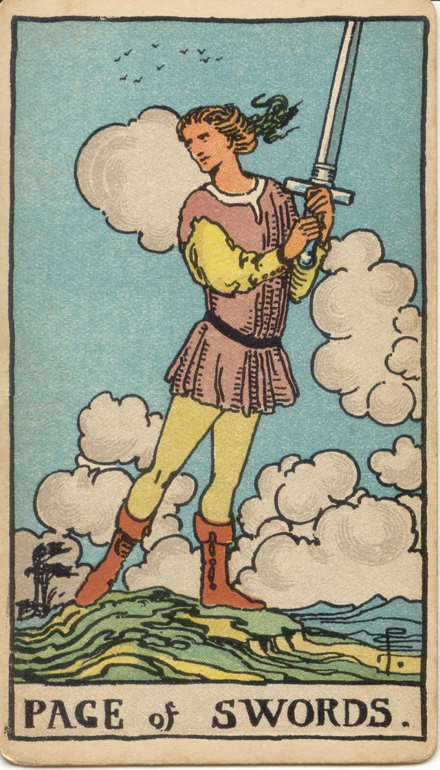 Page of Swords — 1909 Rider–Waite–Smith Tarot card