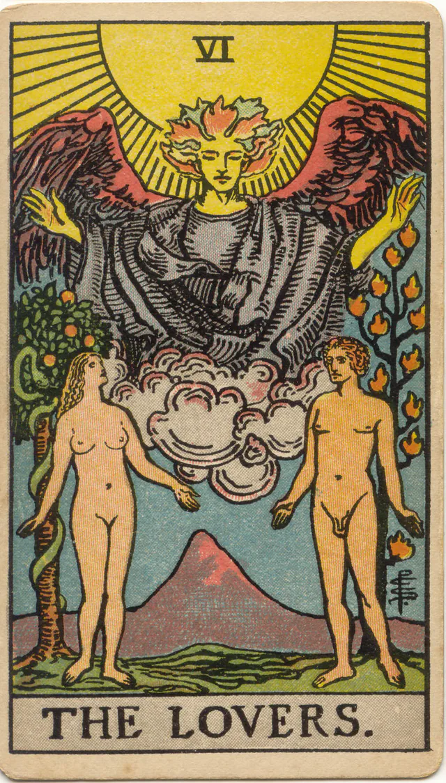 The Lovers — 1909 Rider–Waite–Smith Tarot card