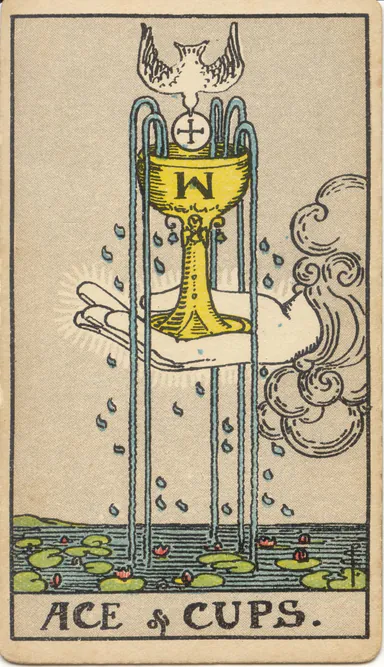 Ace of Cups — 1909 Rider–Waite–Smith Tarot card