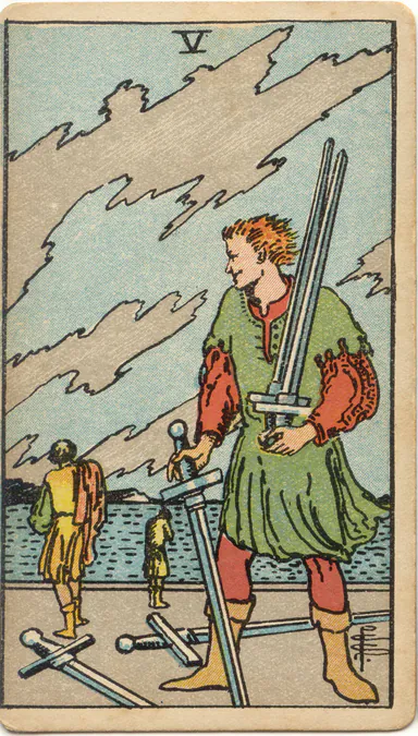 Five of Swords — 1909 Rider–Waite–Smith Tarot card