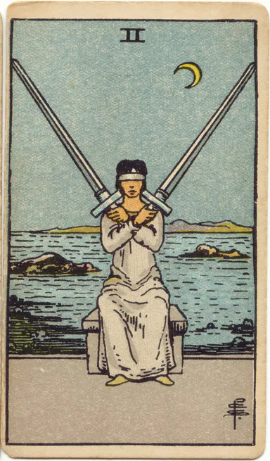 Two of Swords — 1909 Rider–Waite–Smith Tarot card