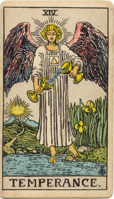 Temperance — 1909 Rider–Waite–Smith Tarot card
