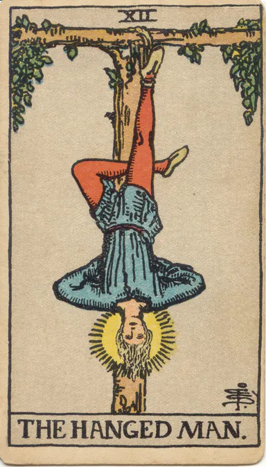 The Hanged Man — 1909 Rider–Waite–Smith Tarot card
