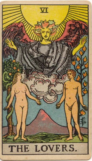 The Lovers — 1909 Rider–Waite–Smith Tarot card
