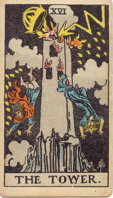 The Tower — 1909 Rider–Waite–Smith Tarot card